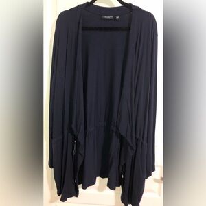 Susan Graver Navy Drawstring Cardigan 3x